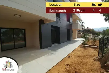 Ballouneh 210m2 | duplex | 100m2 garden | Brand New | Open View |