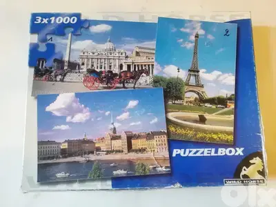 3 puzzles in one box 1000pcs each 48*67cm made in holland