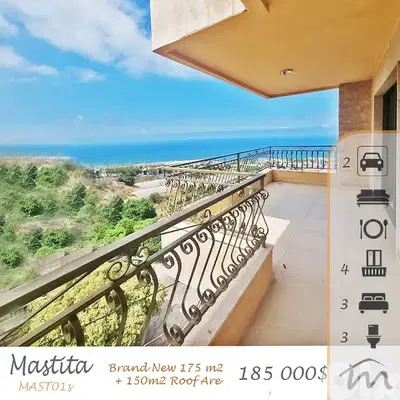 Mastita | 175m² + 150m² Roof + Terrace | 4 Balconies | Building Age 10