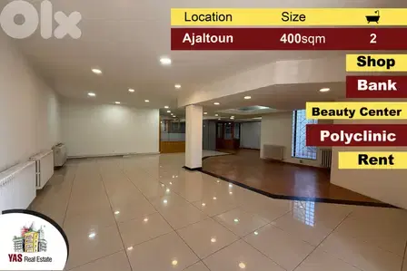 Ajaltoun 400m2 | Shop | Rent | Prime Location | Spacious Areas | AC |