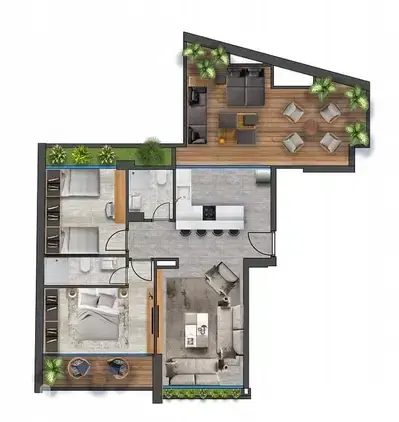 READY TO MOVE IN SPEARS PRIME , TERRACE (130SQ) 2 BEDROOMS , (BT-734)