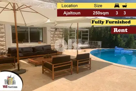 Ajaltoun 250m2 | 250m2 Garden | Rent | Fully Furnished | Pool | KH |