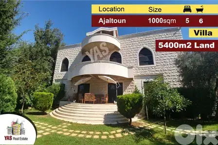 Ajaltoun | 1000M2 Villa | 5400m2 Land | Uique Property | Mountain View