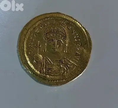 Justinian I Gold Byzantine Coin Solidius year 527 AD weight 4.4 grams