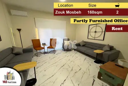 Zouk mosbeh 160m2 | Office | Partly Furnished | Rent | CN |