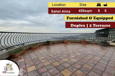 Sahel Alma 450m2 | Furnished & Equipped Duplex | Prime Location | IV