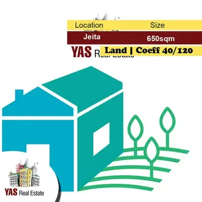 Jeita 650m2 | Land | Coeff 40/120 | Perfect Investment | Catch | AC |