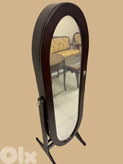 Standing Mirror with Hidden Jewelry Storage