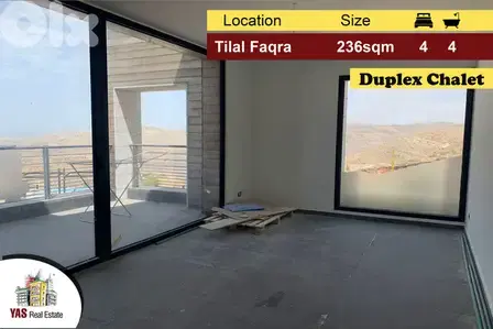 Tilal Faqra 236m2 | Duplex Chalet | Brand New | Quiet Street | PA |