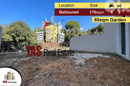 Ballouneh 170m2 | 80m2 Garden | Private Entrance | View | New | Luxuri