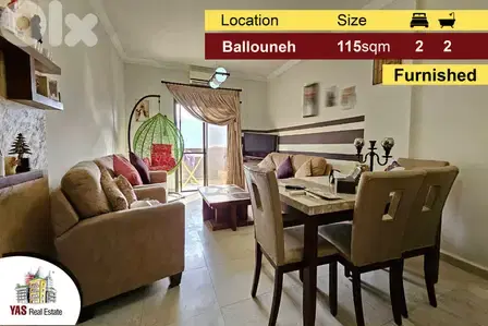 Ballouneh 115m2 |Mint Condition | Fully Furnished | Mountain View | TO