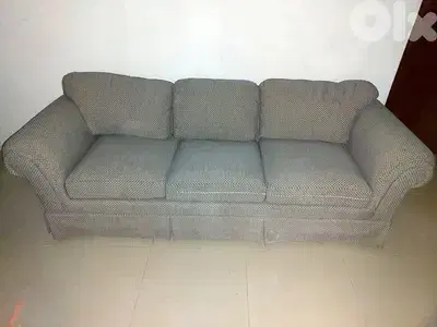 patterned blue sofa