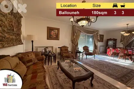Ballouneh 180m2 | Prime Location | Oen View | Excellent Condition |AC