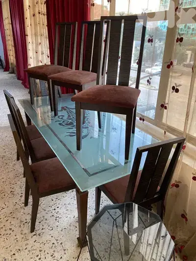 طاولة سفرة شغل توصاية 8 كراسي