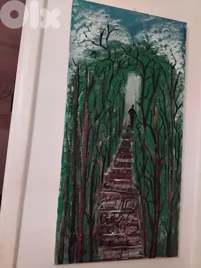 رسم زيتي على القماش يدويه