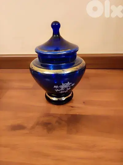 Blue glass bowl