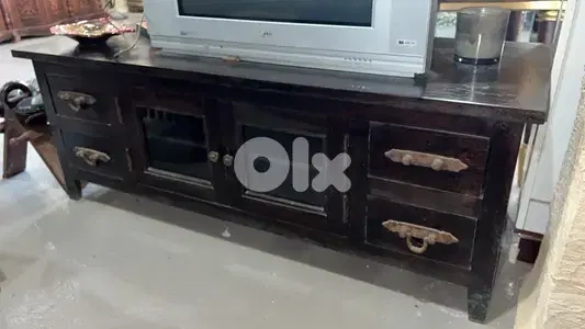 solid wood teak tv table