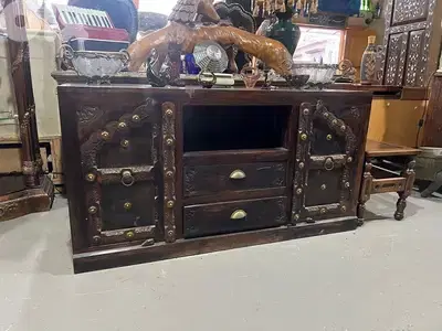 solid wood teak tv table