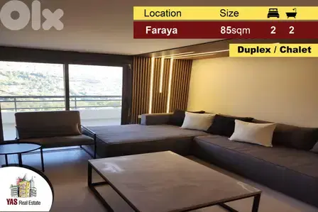Faraya 85m2 | Chalet | Duplex | Mountain View | Prime Location | DA |