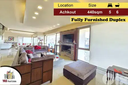 Achkout 440m2 |Furnished Dulplex| Mountain View |Modern | Decorated|DA Achkout 440m2 |Furnished Dulplex| Mountain View |Modern | Decorated|DA