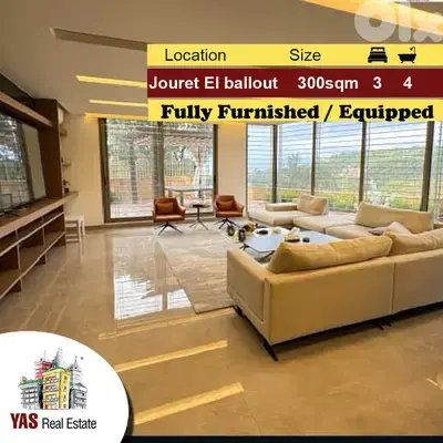 Jouret El Ballout 300m2 | 150m2 Terrace | Furnished | Quiet Area | PA
