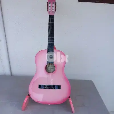 Classic  Guitar - Rose color - size 3/4 with Stand in wood