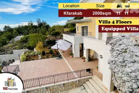 Kfarakab 2000m2 | Terrace/Garden | Equipped Villa | 4 floors | AC |