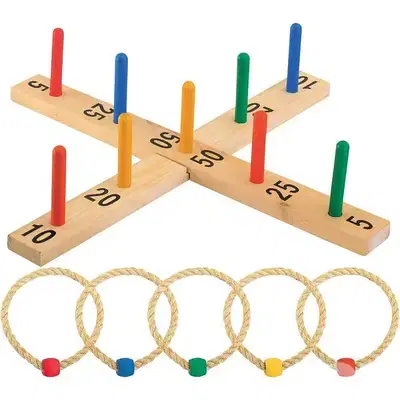 active wooden ring toss game