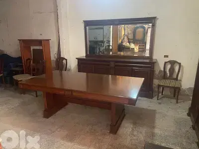 اوضة سفرة خشب زان ولاتي كلا ملبسة قشرة