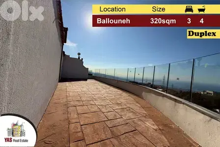 Ballouneh 320m2 | Duplex | New | Panoramic View | Unique property |AC