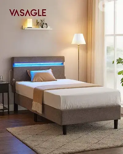VASAGLE Metal Single Bed, 90 x 190 cm