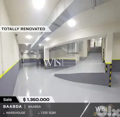 1,200 SQM warehouse for SALE in Baabda-main road !