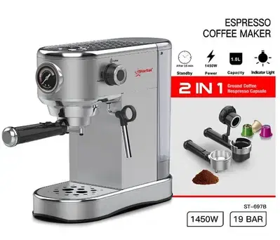 coffee espresso machine ground coffee or nespresso capsule STARSAT