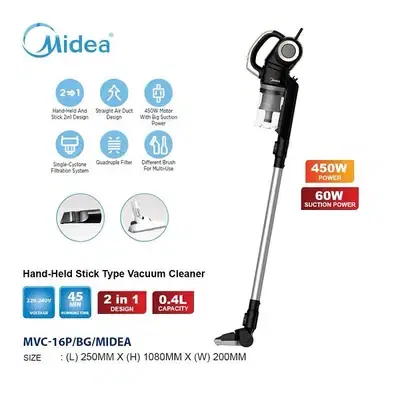 Midea 2 in 1 Handheld Stick Vacuum Cleaner, 450W, Black, 20S