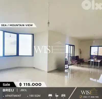 188 SQM Apartment for SALE in Breij-Jbeil!
