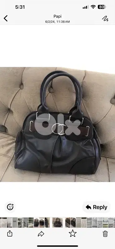 sac marron en vrai cuir