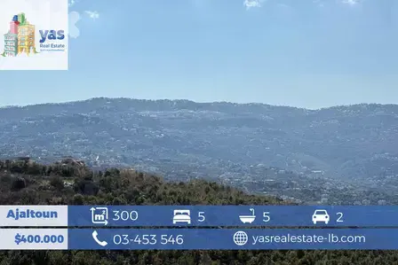 Ajaltoun 300m2 Villa | 620m2 land | Core & Shell | View | BA |