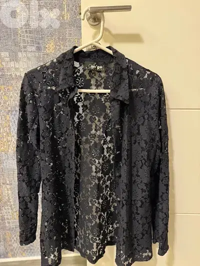 jus dorange paris, set black lace from abc like new, super classy