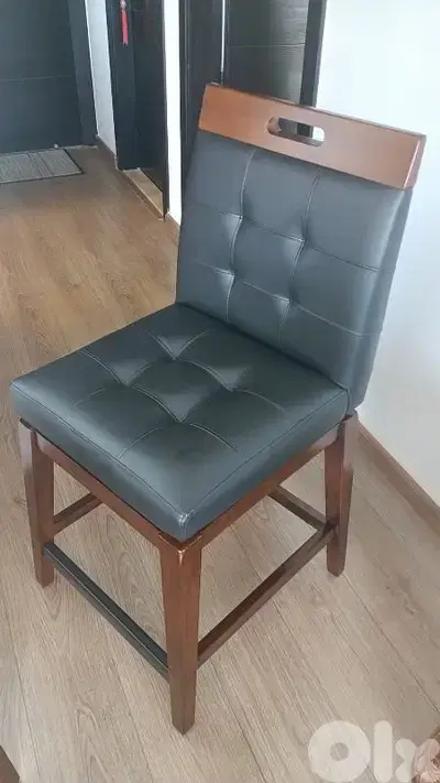 Original dining room(high table+6 leather chairs) brown color