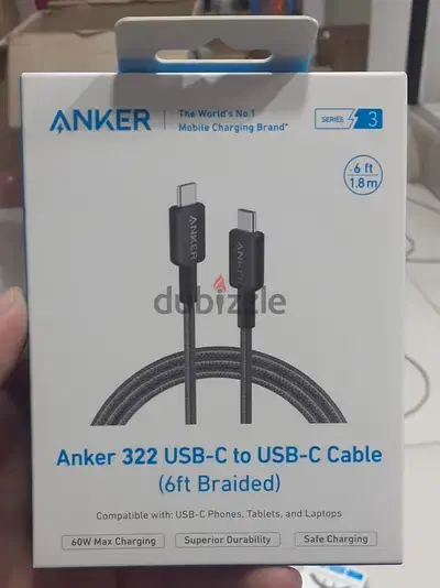 Anker 322 Usb-c To Usb-c Cable 1.8m (6ft Braided) black Amazing & good