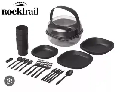 rocktrail 33 piece camping tableware set
