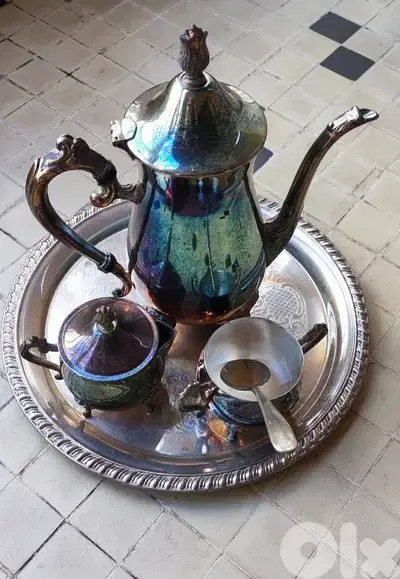 Silver plated service set. ( revised price)