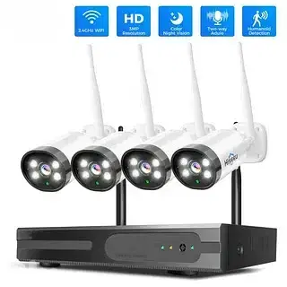 Wireless CCTV Camera Kit 4 Channels + NVR 6MP - كاميرات مراقبة لاسلكية