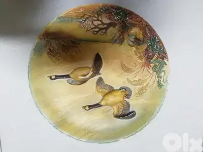 Vintage Bossons Hand Painted Flying Geese decorative wall Plate Chalkw