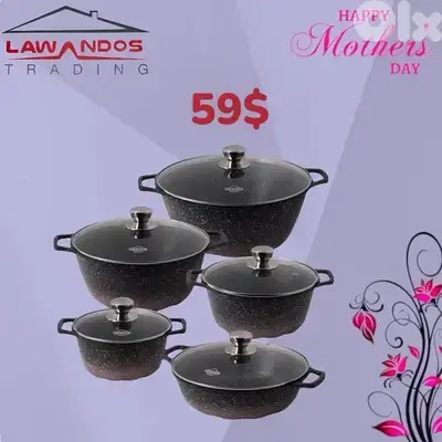 Set Cookware 10pcs Granite