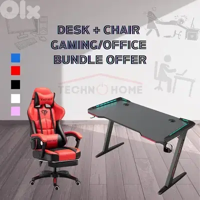 Gaming Chair + Gaming Desk 120cm
