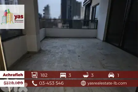 Achrafieh 182m2 | Well Maintained | Well Lighted Flat | PA |