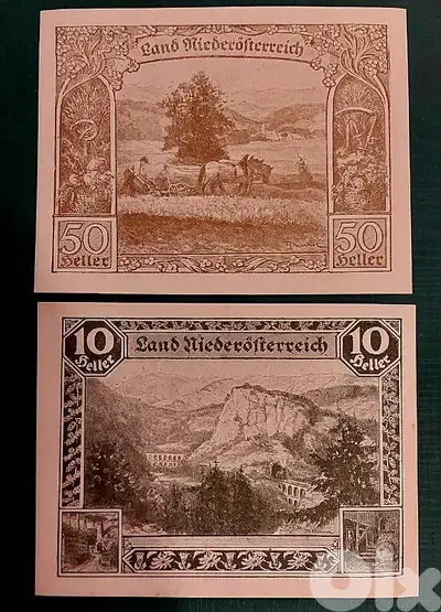 1920 Austria two old banknotes