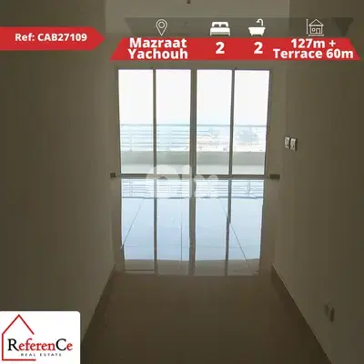 Aparment with terrace in Mazraat yachouh شقة للبيع + تراس  بمزرعة يشوع