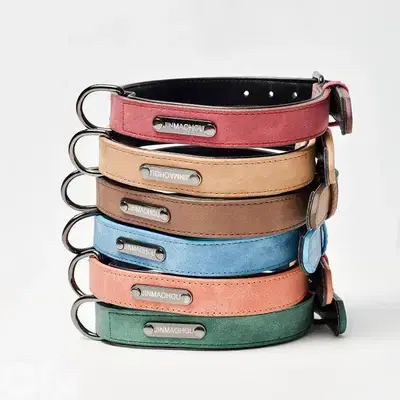 High Quality Leather Pet Collar Bundle With Leashes